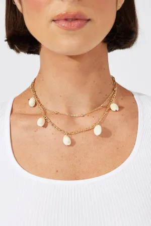 Gold Shell Charm Necklace