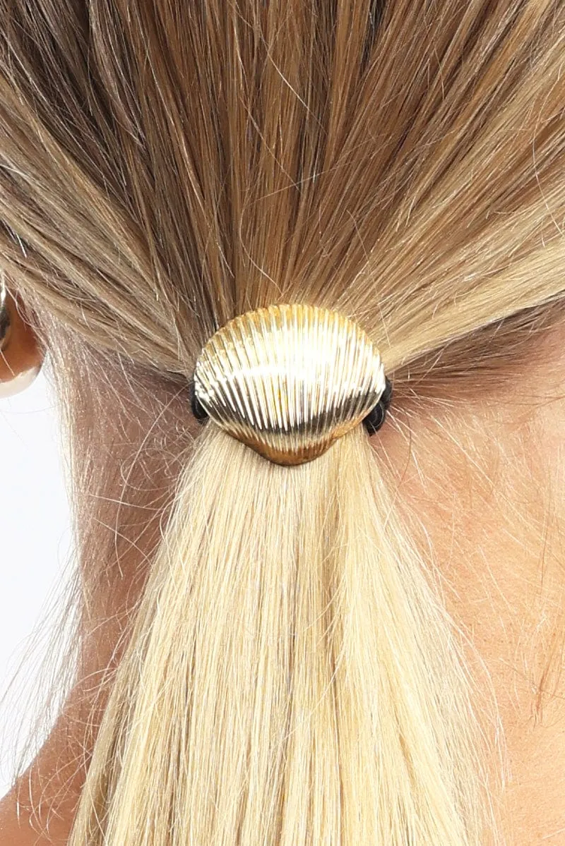 Gold Shell Hair Tie