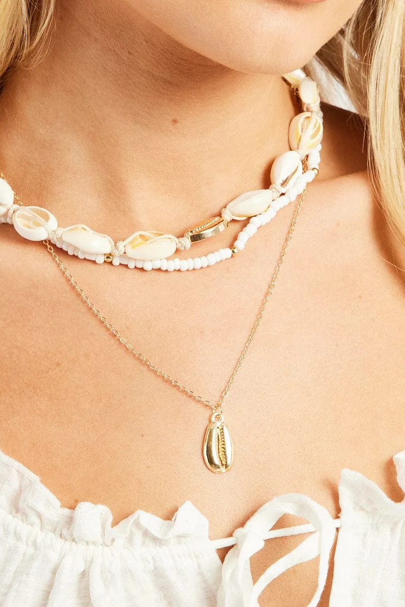 Gold Shell Pendant Necklace