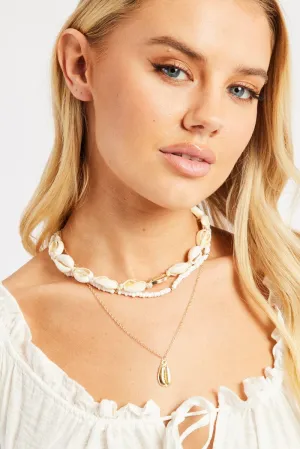 Gold Shell Pendant Necklace