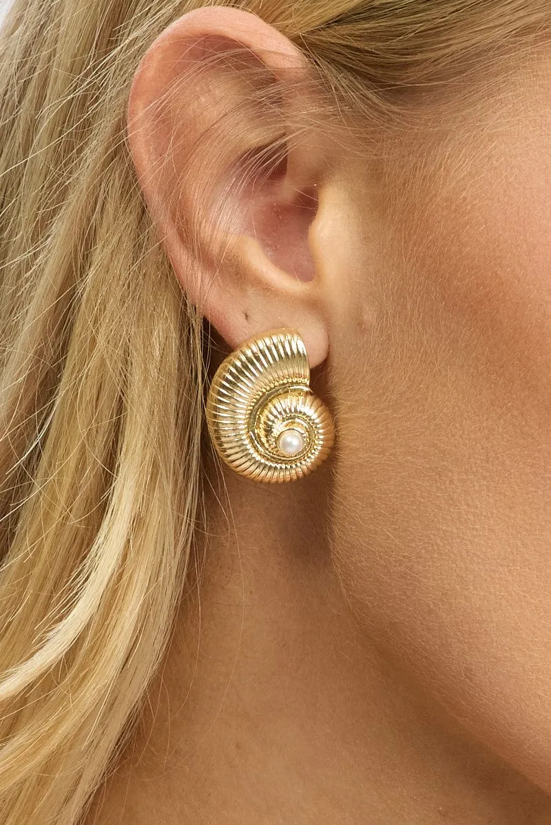 Gold Spiral Earrings