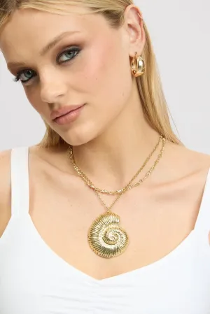 Gold Spiral Pendant Necklace