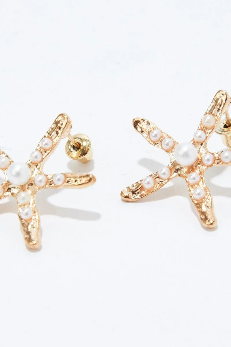 Gold Starfish Earrings