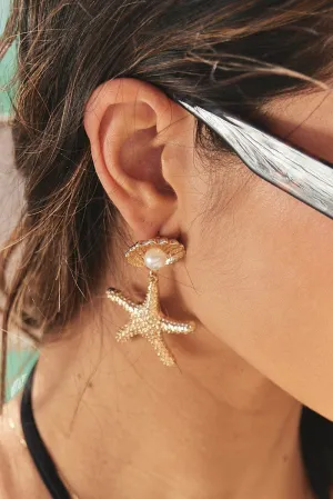 Gold Starfish Earrings