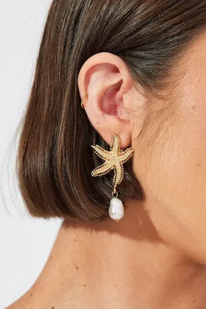Gold Starfish Earrings