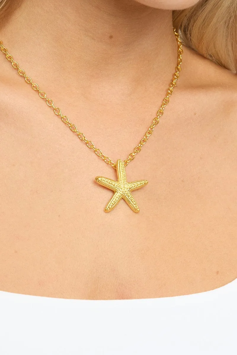 Gold Starfish Necklace