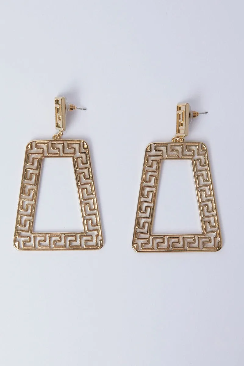 Gold Statement Decor Earrings