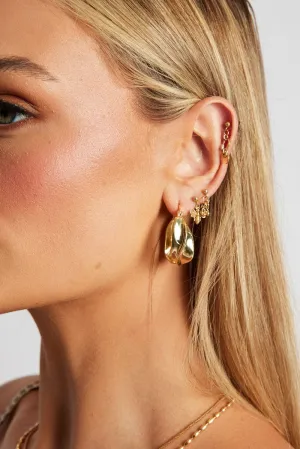 Gold Twist Hoop Earrings