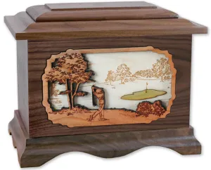 Golf Cremation Urn with Dimensional Inlay Art