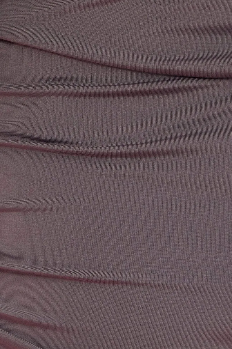 Grey Crop Top Ruched Loungewear Set