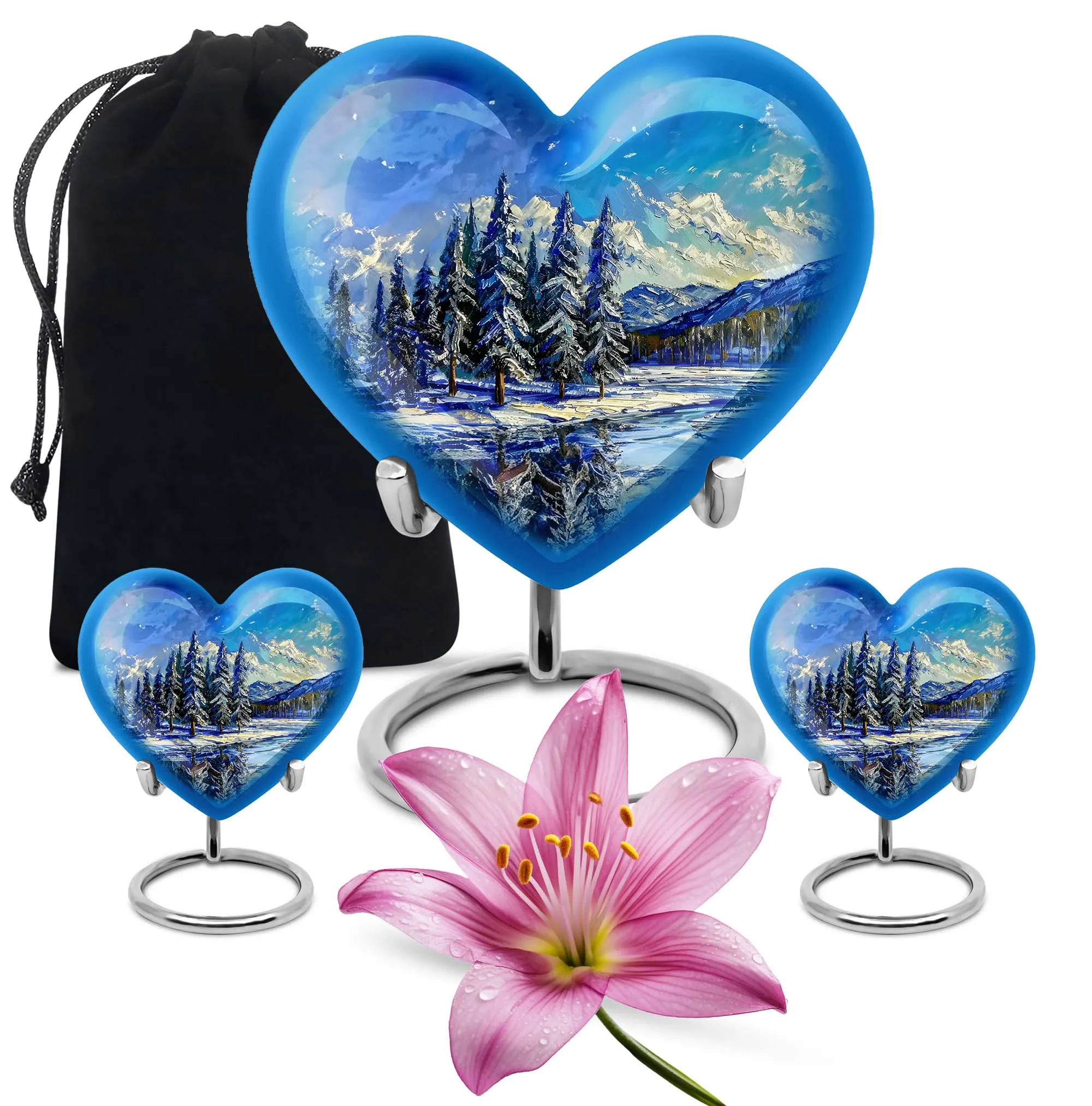 Heartfelt Mountains Memorial Urn: Honourable Resting Place