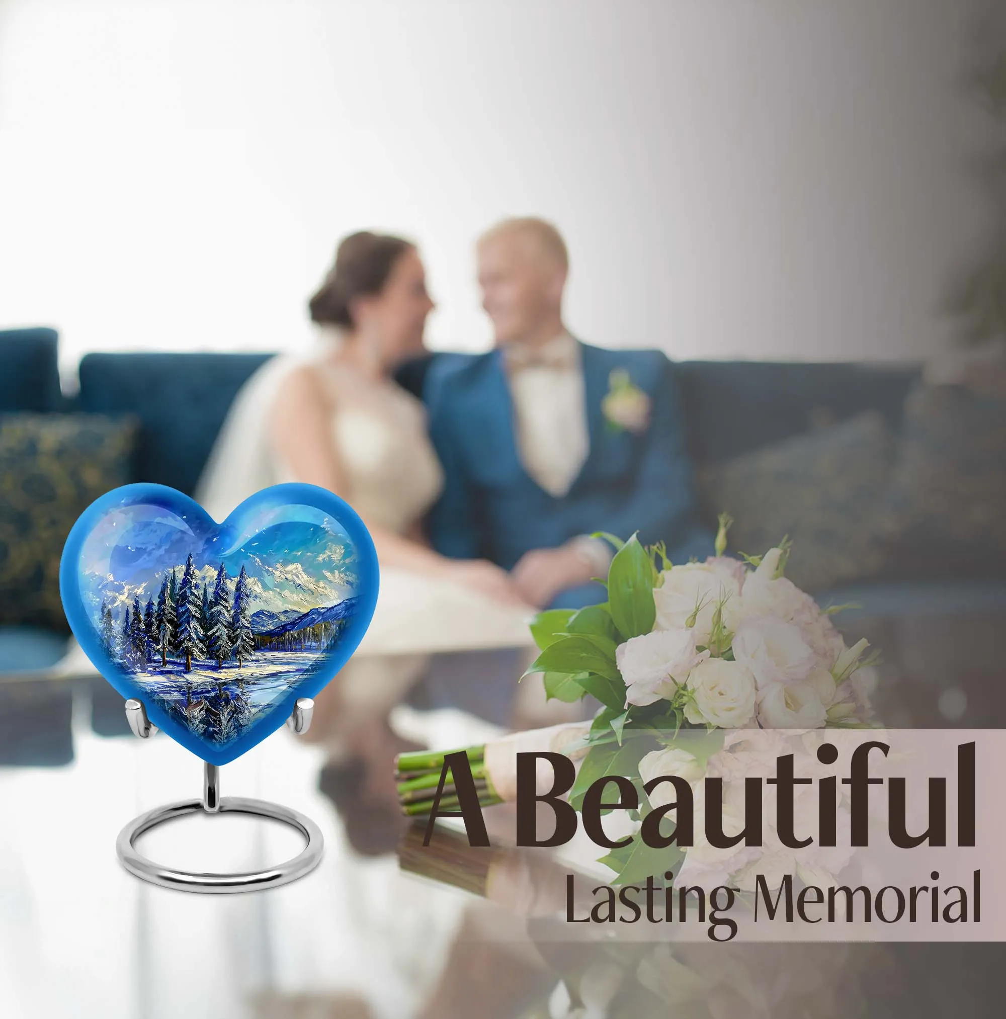 Heartfelt Mountains Memorial Urn: Honourable Resting Place