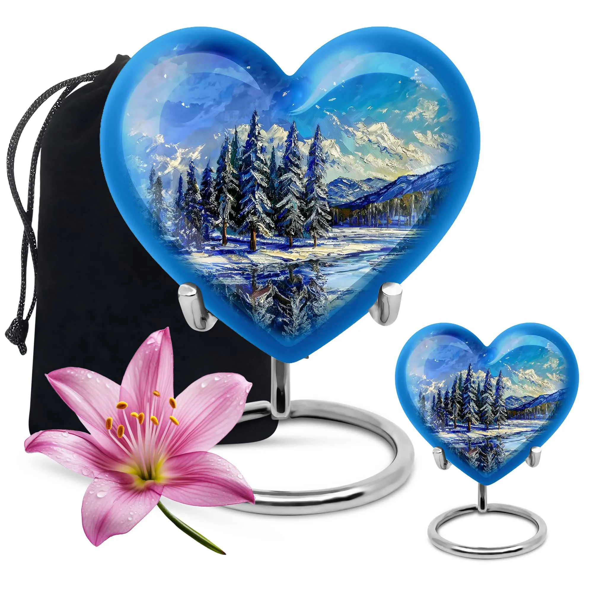 Heartfelt Mountains Memorial Urn: Honourable Resting Place