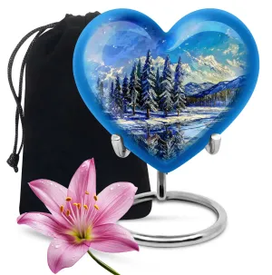 Heartfelt Mountains Memorial Urn: Honourable Resting Place