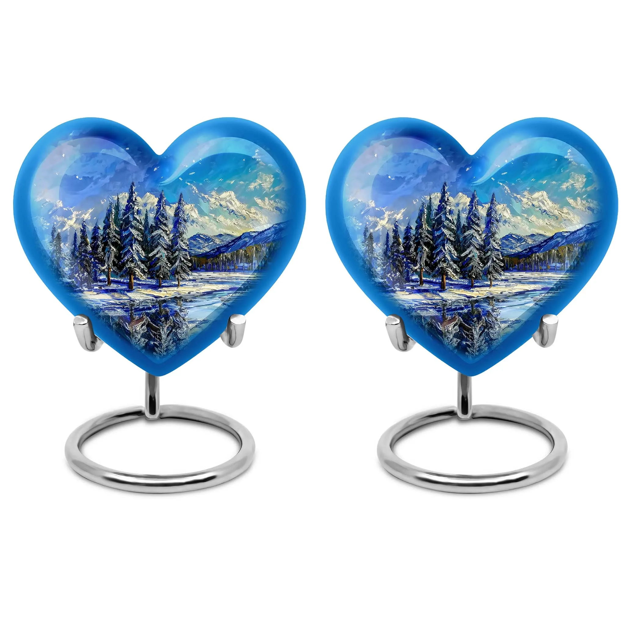 Heartfelt Mountains Memorial Urn: Honourable Resting Place