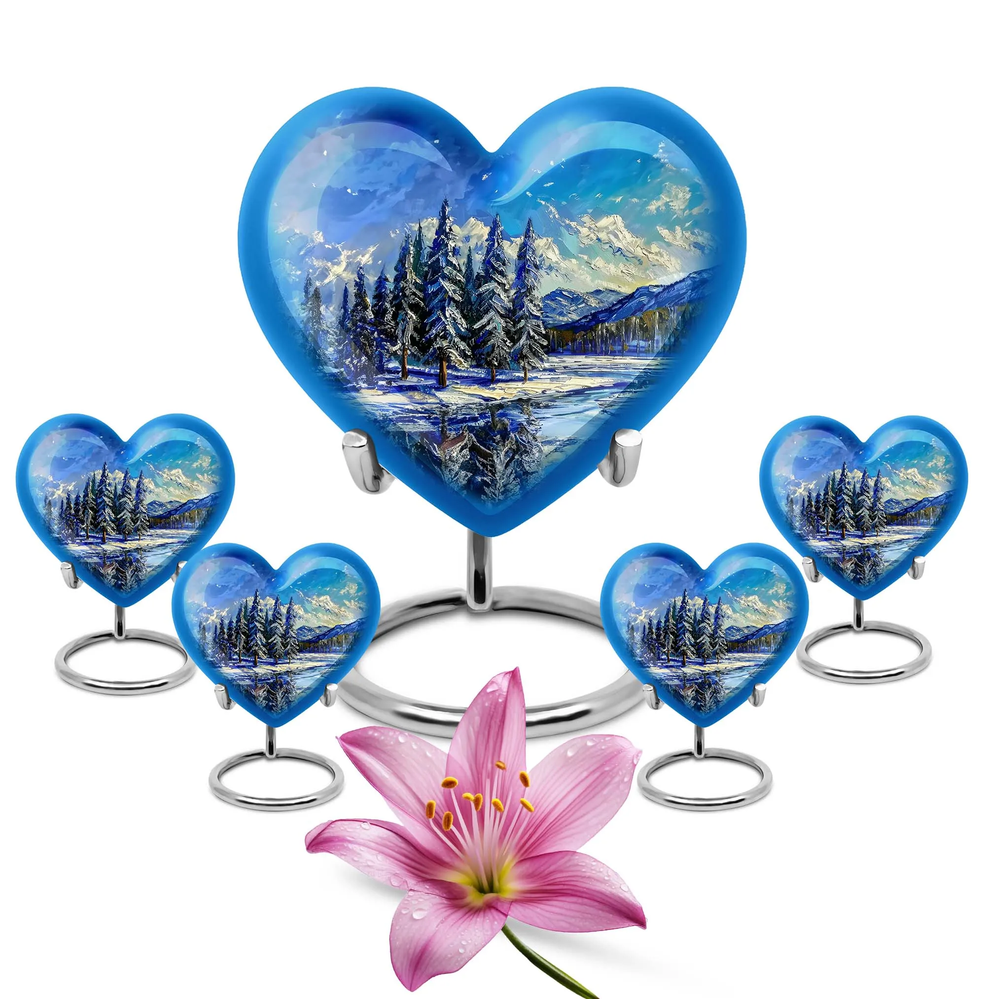 Heartfelt Mountains Memorial Urn: Honourable Resting Place