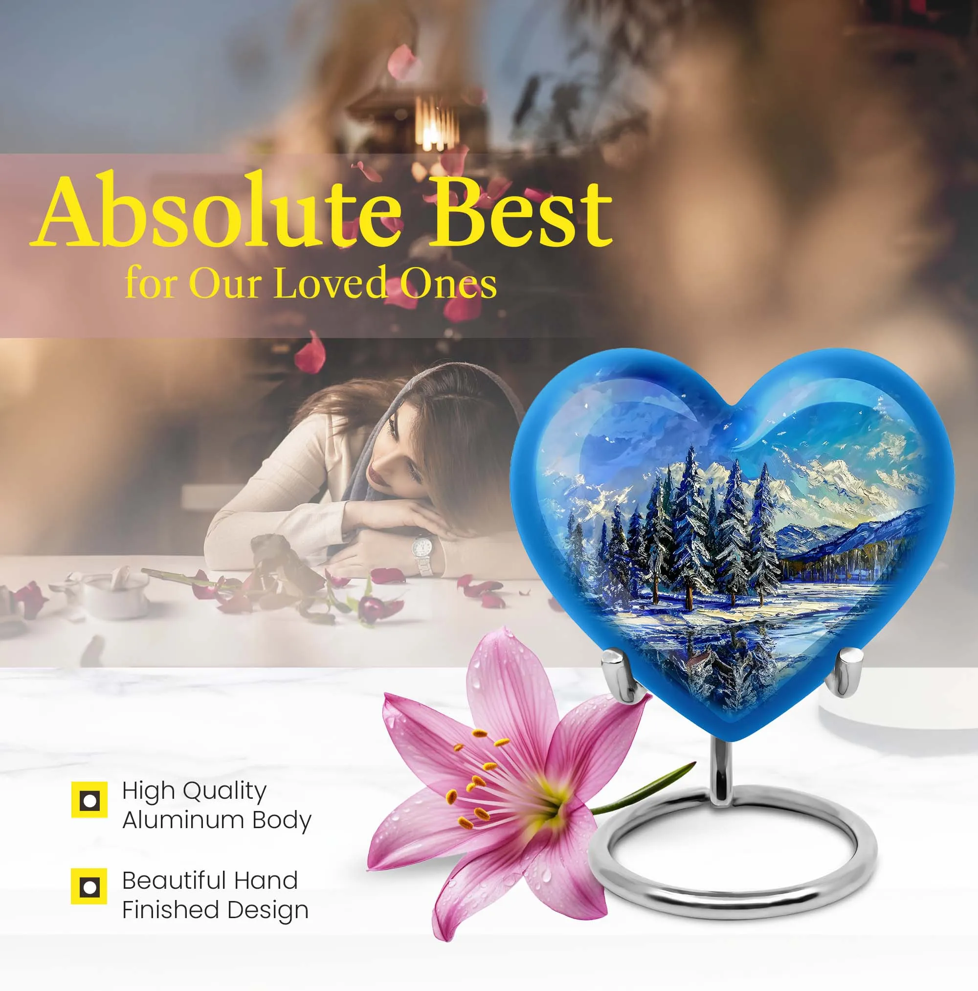 Heartfelt Mountains Memorial Urn: Honourable Resting Place