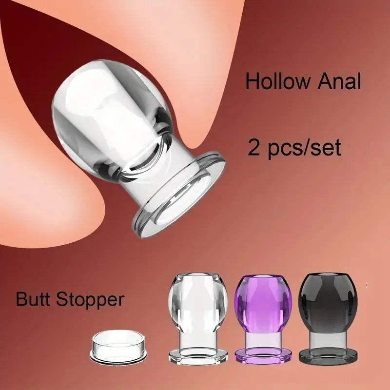 Hollow Anal Plug With Butt Stopper For Women Men Anal Butt Plug