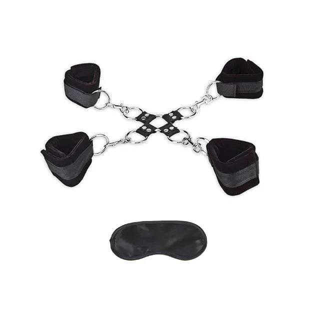 Lux Fetish - 5 Pc Soft Cuff Hogtie Set (Black)
