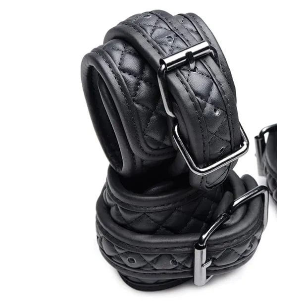 Master Series - Concede Wrist and Ankle Restraint Set with Bonus Hog Tie BDSM (Black)