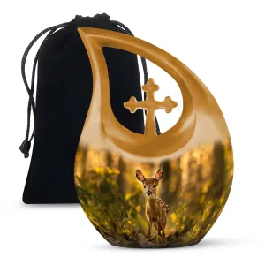Medium Size Deer Urn keepsake urn for human ashes memorial urn