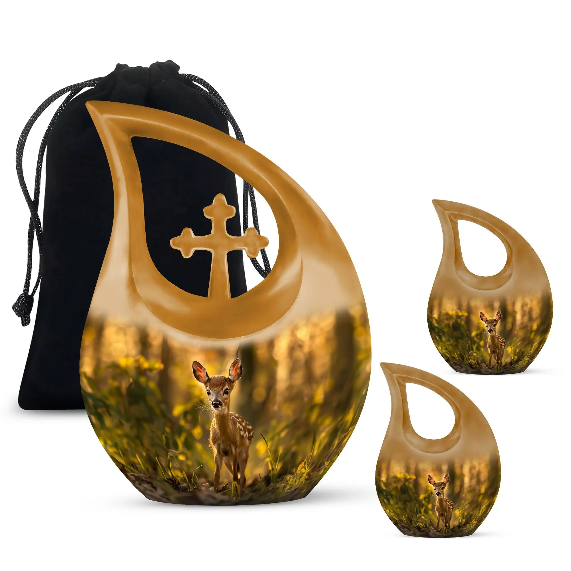 Medium Size Deer Urn keepsake urn for human ashes memorial urn