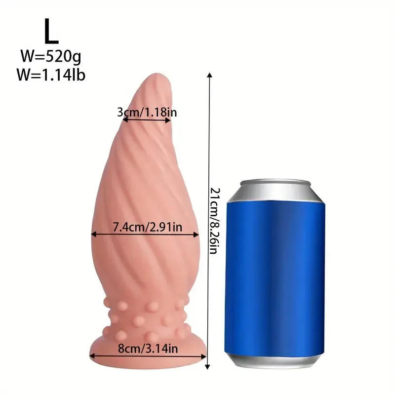 New Apricot-Colored Special Spiral Cone Anal Plug Novel Anal Toy
