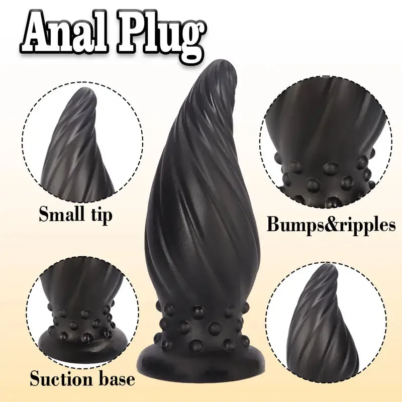 New Apricot-Colored Special Spiral Cone Anal Plug Novel Anal Toy