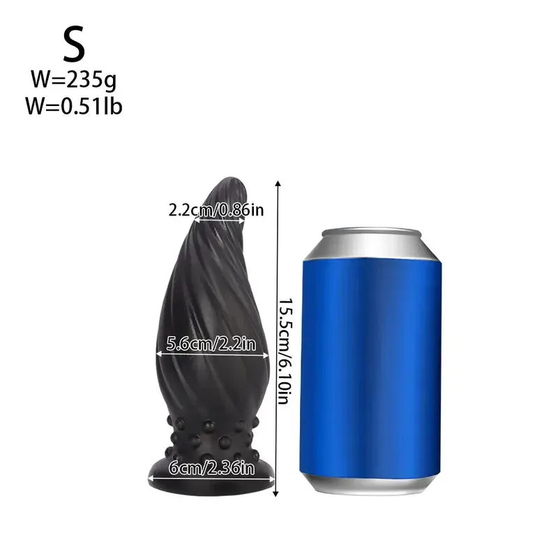 New Apricot-Colored Special Spiral Cone Anal Plug Novel Anal Toy