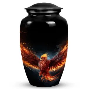 Phoenix Cremation Urn: Medium-sized Ash Container for Men