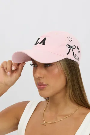 Pink LA Cap Embroidery