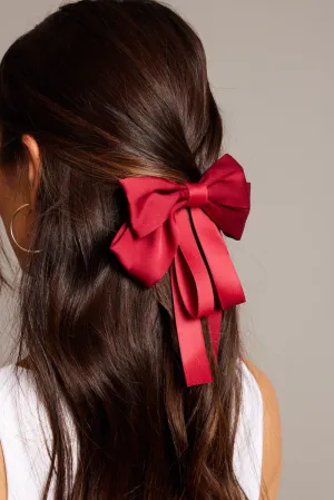 Red Bow Hair Clip