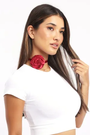 Red Rosette Choker