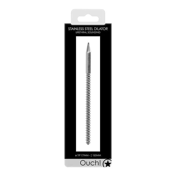 Shots - Ouch Stainless Steel Urethral Sound Ribbed Dilator (Silver)
