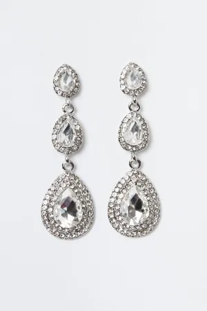 Silver Jewel Drop Earrings