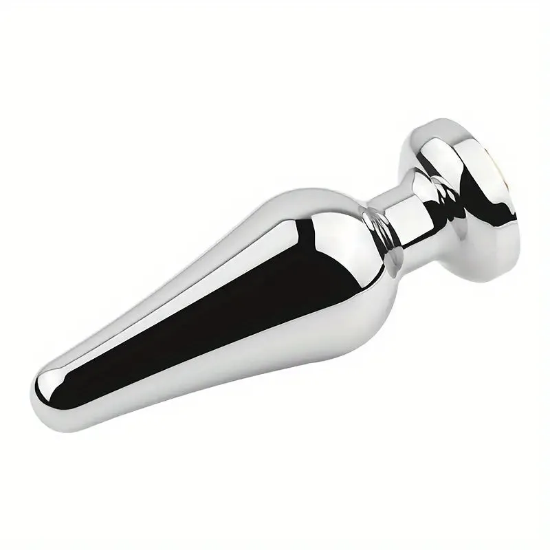 Stainless Steel Metal Anal Plug Gemstone Accent SM Couple Toy