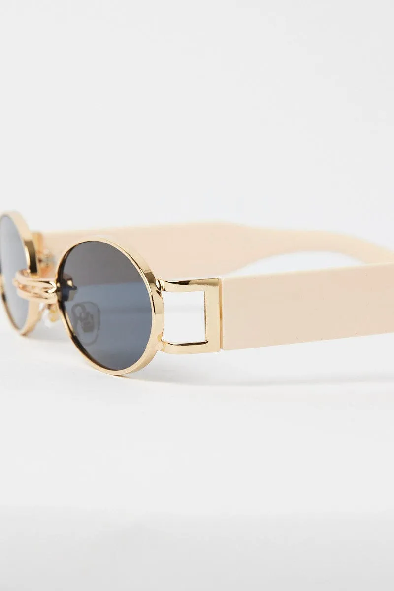 White Oval Sunglasses