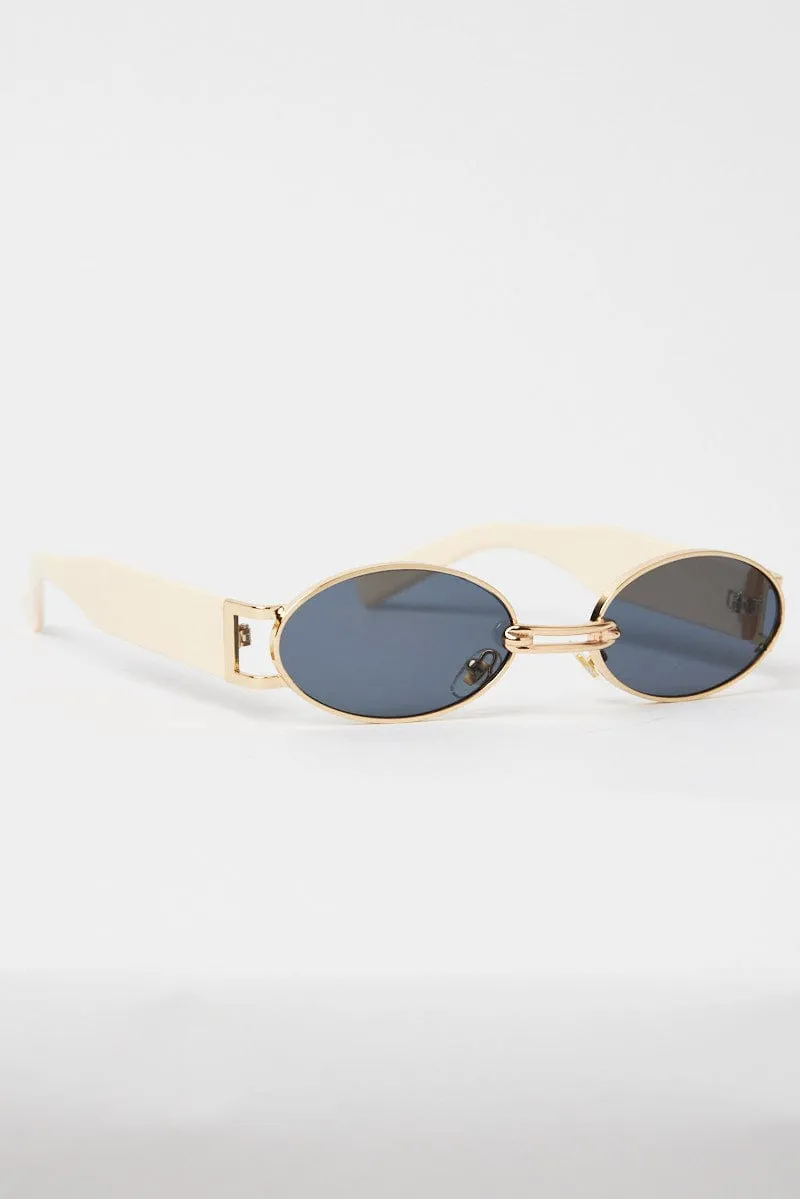 White Oval Sunglasses