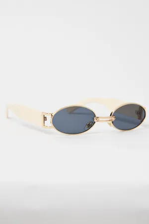 White Oval Sunglasses